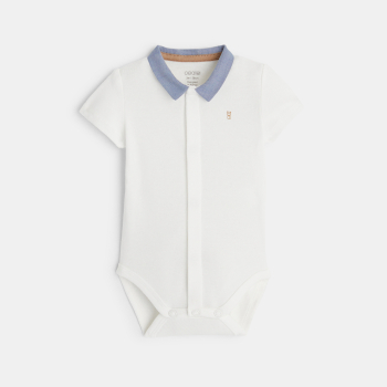 سالوبيت قصير مخطط وبودي سوت، باللون الأزرق للأولاد الصغار